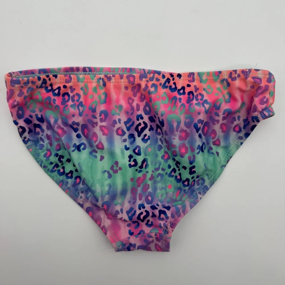 Wonder Nation Girls Lisa Frank LeopardTie Dye 2-Piece Swimsuit Multicolor S 6-6X